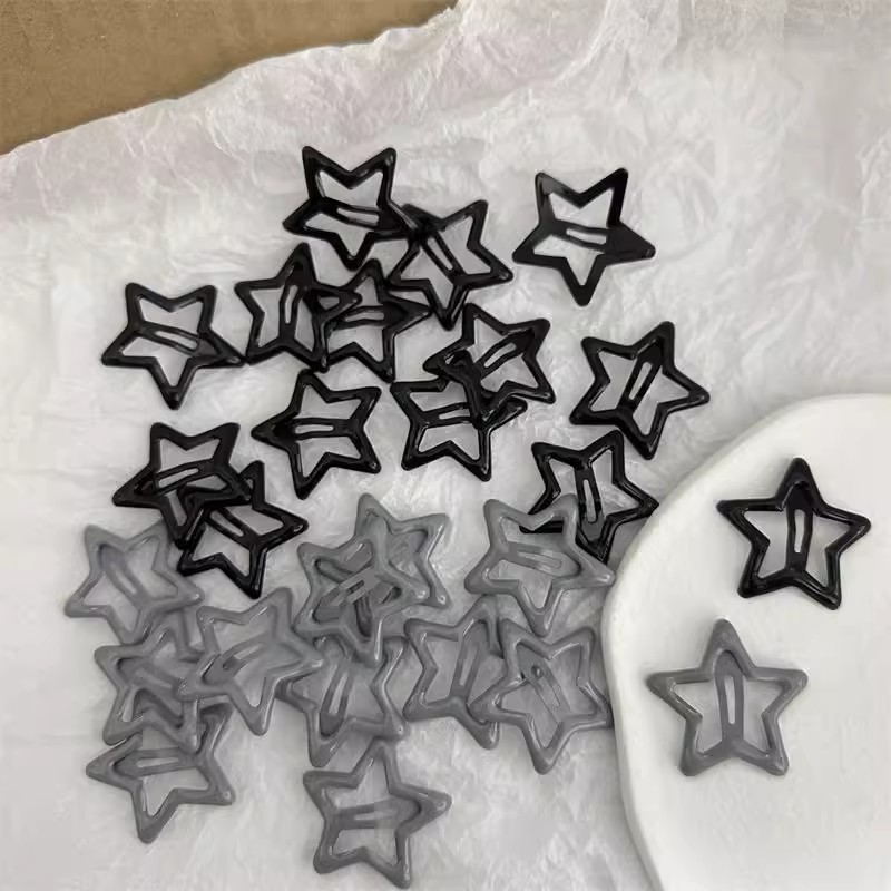 Y2K Girls Black and Grey Star  – Bobby Pin Bulk Bewertung und Preis