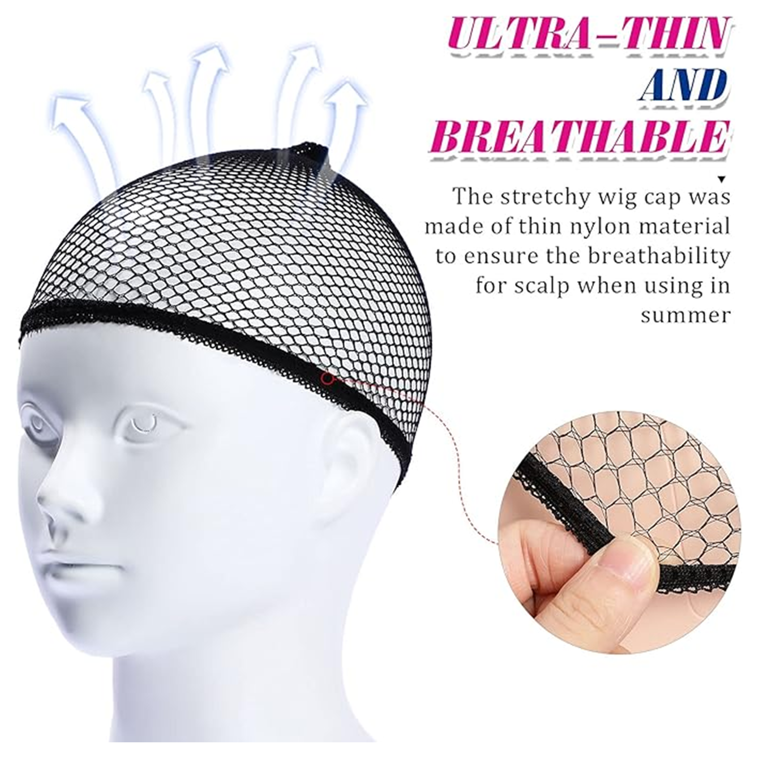 6Pcs Mesh Net Stocking Wig Cap – Wig Cap Stocking Bewertung und Preis
