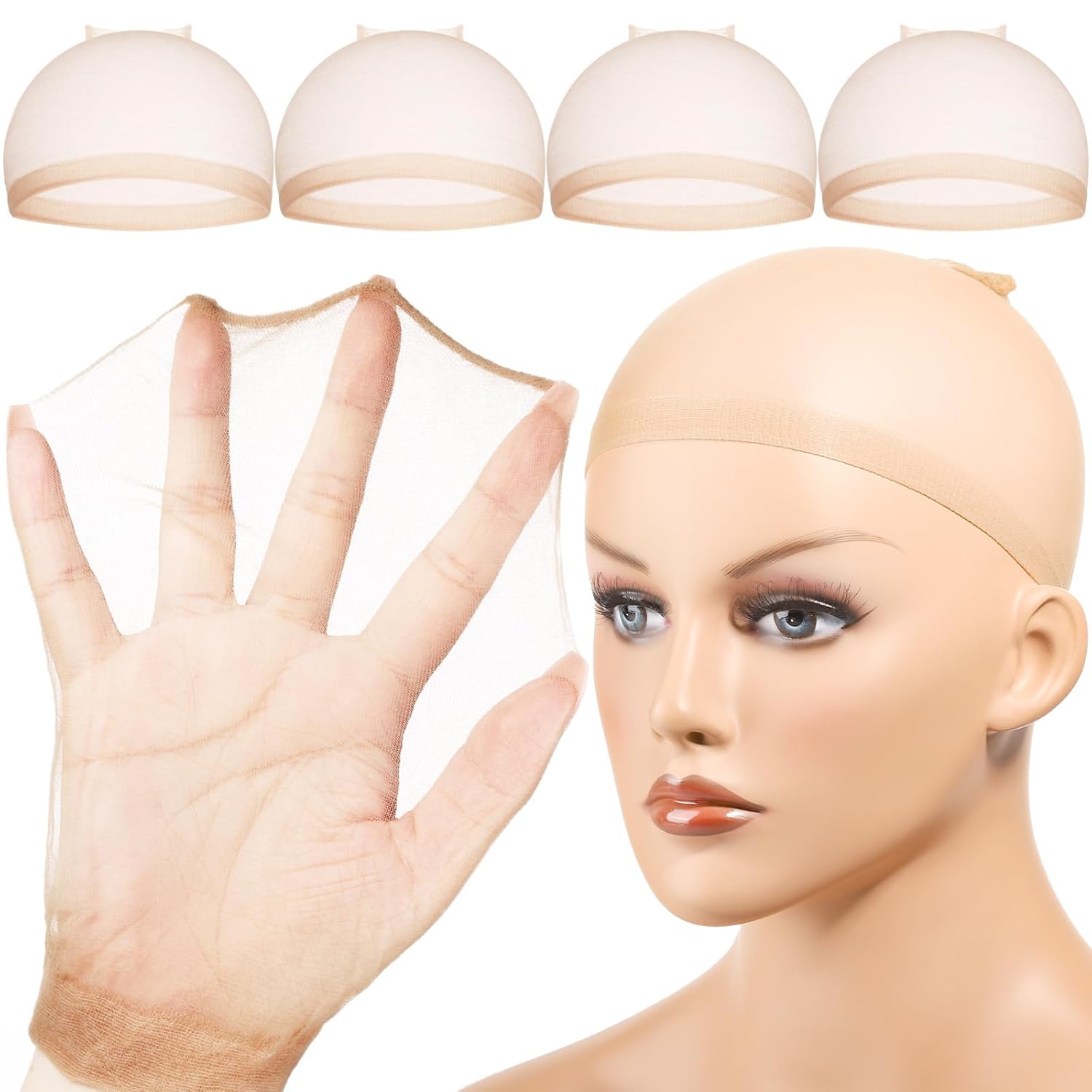 4/12pcs Ventilated Nylon Mesh  – Wig Cap Stocking Bewertung und Preis