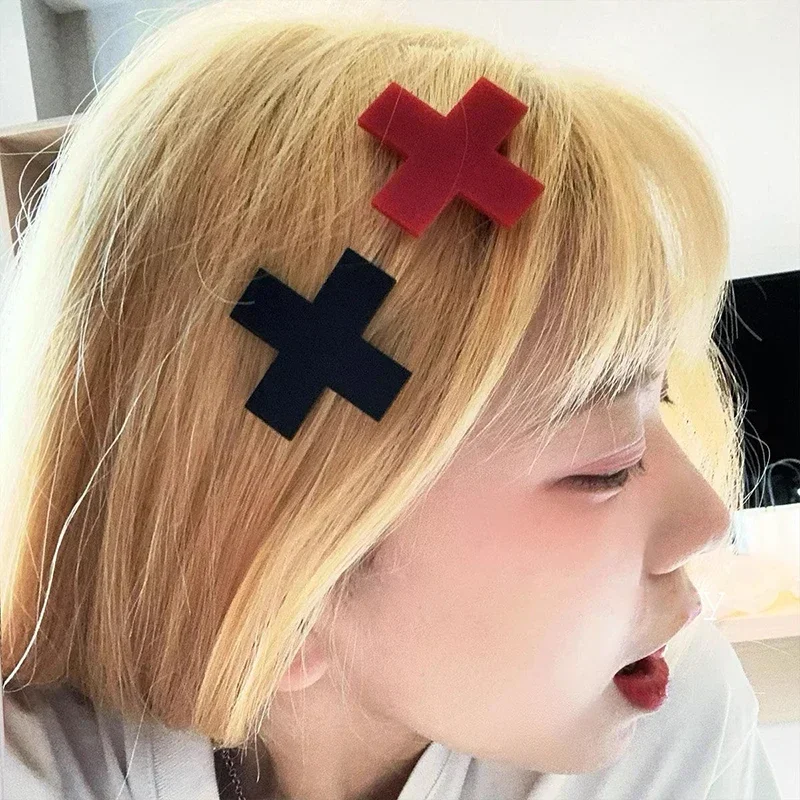 Y2K Red Cross Hair Clip Punk G – Bobby Pin Bulk Bewertung und Preis